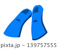 青色のフィンのイラスト 139757555