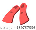 赤色のフィンのイラスト 139757556