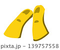 黄色のフィンのイラスト 139757558