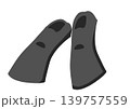 黒色のフィンのイラスト 139757559