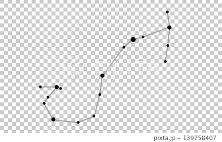 さそり座の星座線のモノクロイラスト さそり座の星座線のモノクロイラスト 139758407