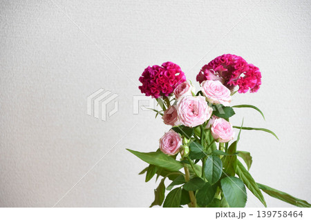 薔薇とケイトウ 139758464