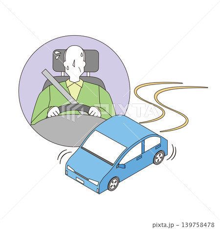 運転操作に不安がある高齢男性 運転操作に不安がある高齢男性 139758478