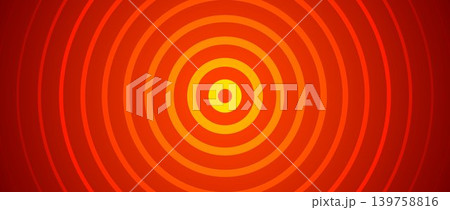 Hot red concentric circle background. Expanding epicenter waves. Radial sound signal or vibration backdrop. Target symbol, radar or sonar icon concept. Vector burn red ripple gradient wallpaper Hot red concentric circle background. Expanding epicenter waves. Radial sound signal or vibration backdrop. Target symbol, radar or sonar icon concept. Vector burn red ripple gradient wallpaper 139758816