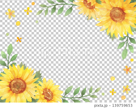 Watercolor sunflower frame 139759653