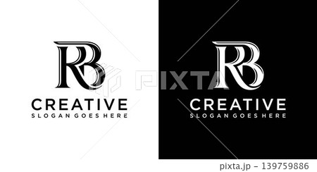 RB or BR initial letter logo design vector 139759886