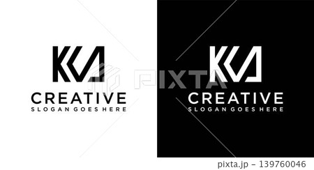 KA or AK initial letter logo design vector 139760046