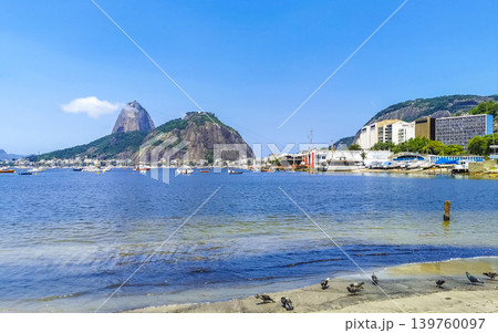 Sugarloaf mountain and Botafogo Beach panorama Rio de Janeiro Brazil. Sugarloaf mountain and Botafogo Beach panorama Rio de Janeiro Brazil. 139760097