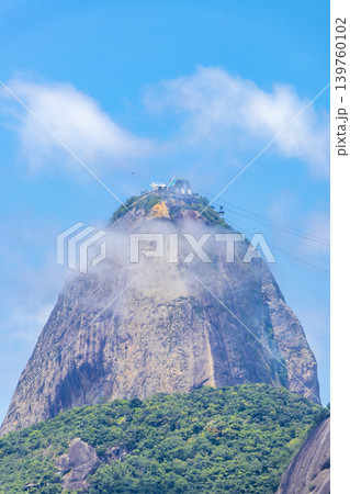 Sugarloaf mountain and sea nature panorama Rio de Janeiro Brazil. 139760102