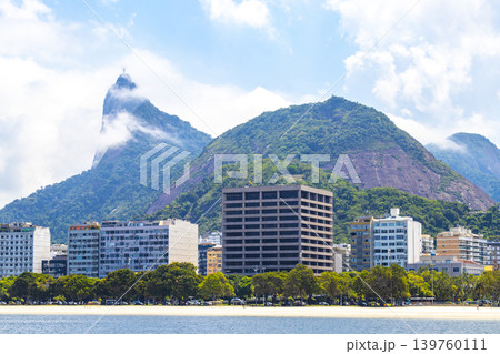 Botafogo Beach Flamengo Urca cityscape panorama Rio de Janeiro Brazil. Botafogo Beach Flamengo Urca cityscape panorama Rio de Janeiro Brazil. 139760111