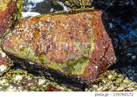 Rocky Flamengo Beach turquoise blue clear water waves rocks Brazil. Rocky Flamengo Beach turquoise blue clear water waves rocks Brazil. 139760172