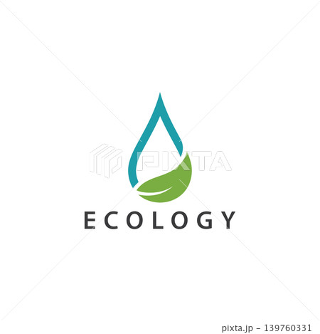 water drop leaf nature logo design template water drop leaf nature logo design template 139760331