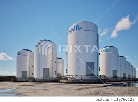 Group of smr or small modular nuclear reactors power plant Group of smr or small modular nuclear reactors power plant 139760528