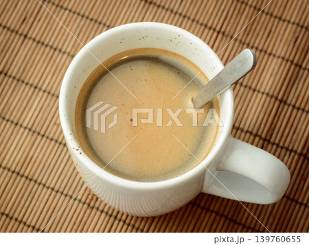 Tasty instant coffee with a lot of foam. Making coffee  139760655
