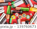 Backround of used alkaline batteries 139760673