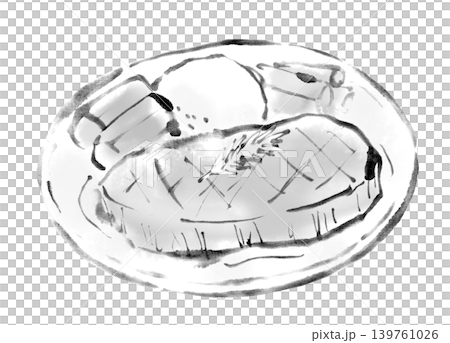 墨絵イラスト 筆書き 和牛ステーキ 墨絵イラスト 筆書き 和牛ステーキ 139761026