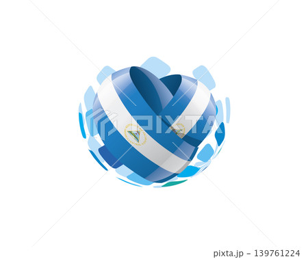 Patriotic heart wrapped in Nicaragua flag illustration Patriotic heart wrapped in Nicaragua flag illustration 139761224