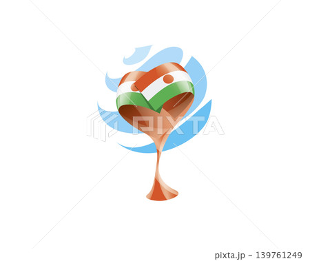 Floral emblem of the Niger flag in the form of a heart 139761249