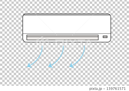 Simple illustration of an air conditioner and cool air. Simple illustration of an air conditioner and cool air. 139761571
