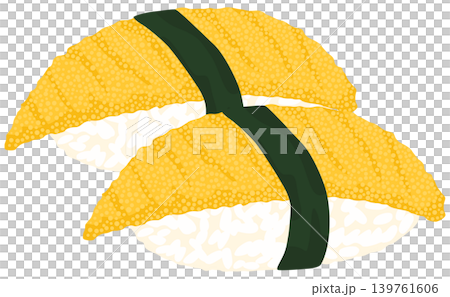 Vector illustration of two herring roe sushi rolls. Vector illustration of two herring roe sushi rolls. 139761606