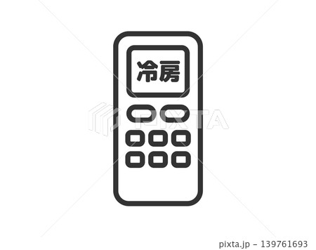 冷房のリモコンのアイコン(線画)のイラスト 冷房のリモコンのアイコン(線画)のイラスト 139761693