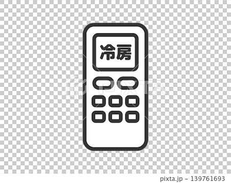 冷房のリモコンのアイコン(線画)のイラスト 冷房のリモコンのアイコン(線画)のイラスト 139761693