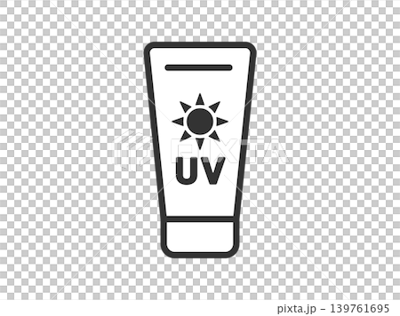 日焼け止めクリームのアイコン(線画)のイラスト 日焼け止めクリームのアイコン(線画)のイラスト 139761695