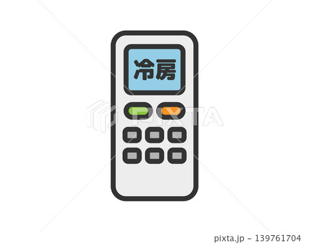 冷房のリモコンのアイコン(線画カラー)のイラスト 冷房のリモコンのアイコン(線画カラー)のイラスト 139761704
