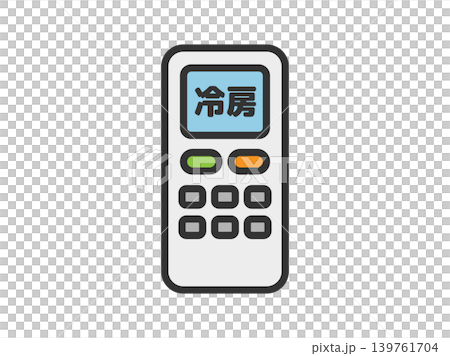 冷房のリモコンのアイコン(線画カラー)のイラスト 冷房のリモコンのアイコン(線画カラー)のイラスト 139761704