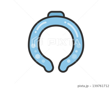ネッククーラーのアイコン（線画カラー）のイラスト 139761712