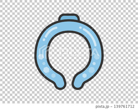 ネッククーラーのアイコン（線画カラー）のイラスト 139761712