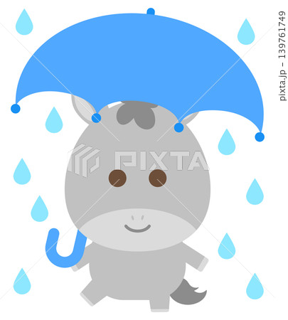 雨の日のかわいい馬(葦毛) 雨の日のかわいい馬(葦毛) 139761749