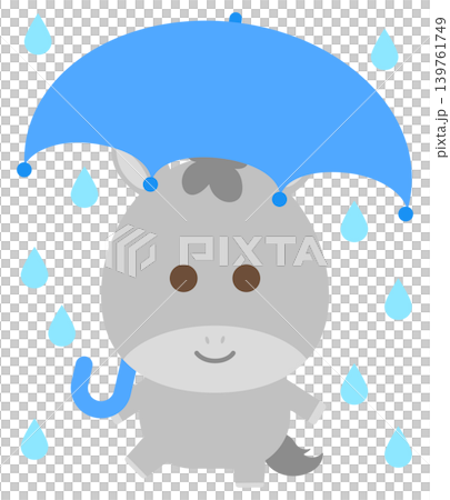 雨の日のかわいい馬(葦毛) 雨の日のかわいい馬(葦毛) 139761749