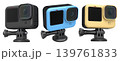 Set of compact action cameras, isolated on white background, concept of tech variety 139761833
