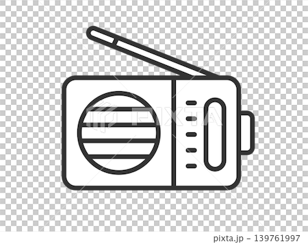 ラジオのアイコン（線画）のイラスト 139761997