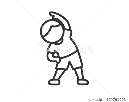 体操をする男性のアイコン（線画）のイラスト 139761998
