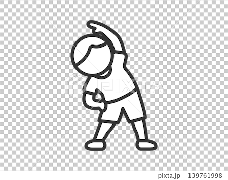 体操をする男性のアイコン（線画）のイラスト 139761998