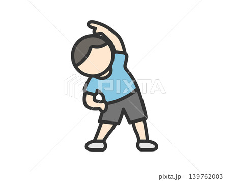 体操をする男性のアイコン（線画カラー）のイラスト 139762003