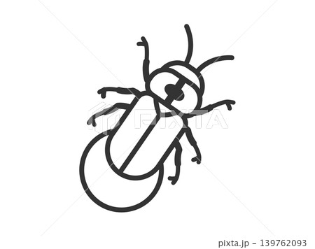 光っている、ホタルのアイコン(線画)のイラスト 光っている、ホタルのアイコン(線画)のイラスト 139762093