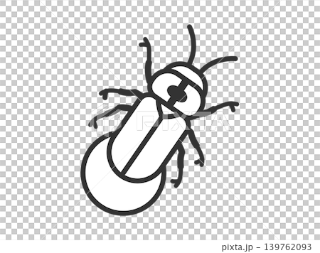 光っている、ホタルのアイコン(線画)のイラスト 光っている、ホタルのアイコン(線画)のイラスト 139762093