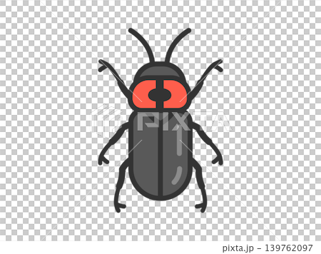 ホタルのアイコン（線画カラー）のイラスト 139762097