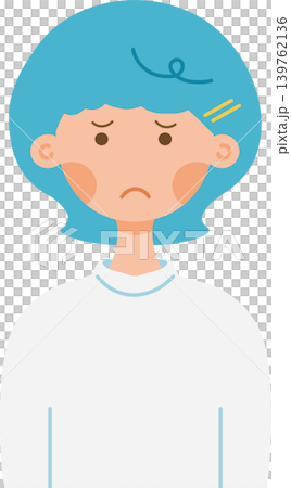 A grumpy girl with light blue hair 139762136