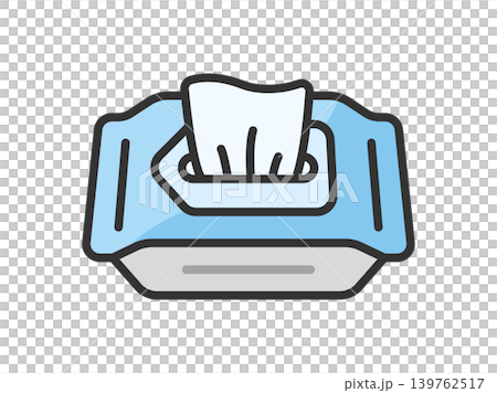 取り出した、汗ふきシート(線画カラー)のアイコンのイラスト 取り出した、汗ふきシート(線画カラー)のアイコンのイラスト 139762517