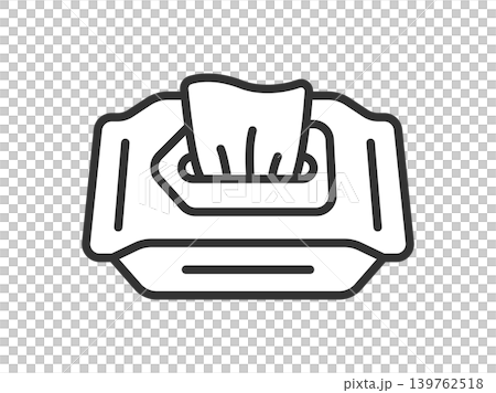 取り出した、汗ふきシートのアイコン(線画)のイラスト 取り出した、汗ふきシートのアイコン(線画)のイラスト 139762518