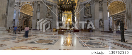 Rome, Italy - August 17, 2019: St. Peter's Basilica - sculptural composition in the altar space of St. Peter's Basilica in the Vatican. Rome, Italy - August 17, 2019: St. Peter's Basilica - sculptural composition in the altar space of St. Peter's Basilica in the Vatican. 139762550