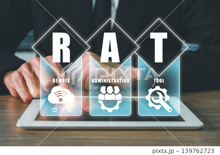 Digital interface showcasing remote administration tool concept for efficient IT management and cybersecurity solutions. Digital interface showcasing remote administration tool concept for efficient IT management and cybersecurity solutions. 139762723