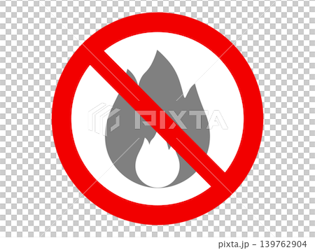 Fire prohibition mark Fire prohibition mark 139762904