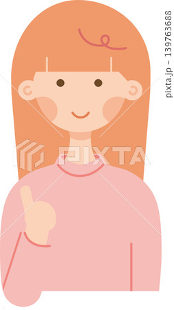 グッドサインをするピンクヘアーの女の子 グッドサインをするピンクヘアーの女の子 139763688