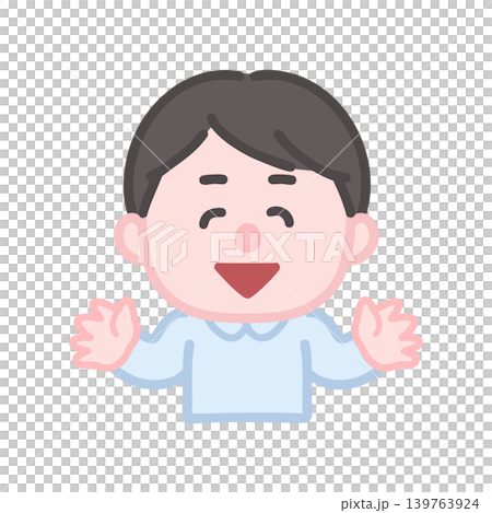 一個男人說話時雙手張開。 139763924