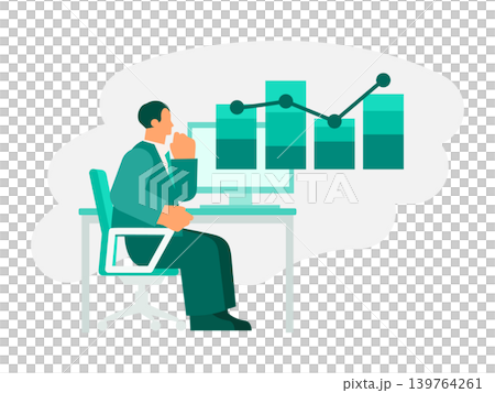 Corporate executives who analyze figures from financial statements and earnings reports Corporate executives who analyze figures from financial statements and earnings reports 139764261